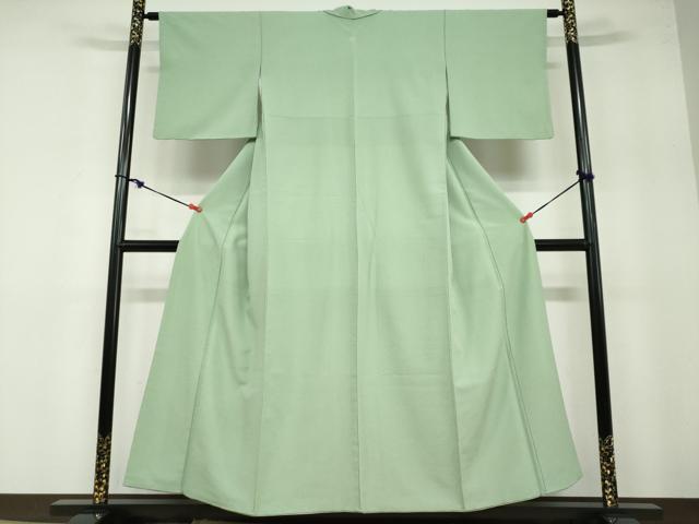 平和屋着物●洗える最高級着物 ＜英＞はなぶさ謹製 色無地 若葉色 洗える着物 DABB0476ud