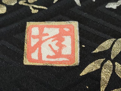 平和屋着物●ブライダルファッションデザイナー・桂由美 振袖 エ霞花車文 黒地 金銀彩 やまと誂製 正絹 逸品 DABB0478ud