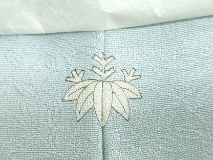 平和屋着物●上質な小紋 寿光織 舞花文 金糸 反端付き 正絹 逸品 未使用 DABB0481ud