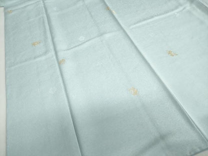 平和屋着物●上質な小紋 寿光織 舞花文 金糸 反端付き 正絹 逸品 未使用 DABB0481ud