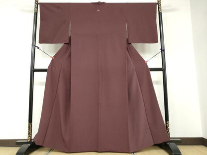 平和屋着物●洗える最高級着物 ＜英＞はなぶさ謹製 色無地 黒鳶色 洗える着物 DABB0484ud