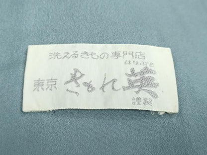 平和屋着物●洗える最高級着物 ＜英＞はなぶさ謹製 色無地 藍鼠色 洗える着物 DABB0486ud