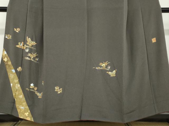平和屋着物●金彩友禅作家 金彩の魔術師 堀省平 金煌織 訪問着 花鳥文 金銀彩 鬼しぼ縮緬 正絹 逸品 DABB0492ud