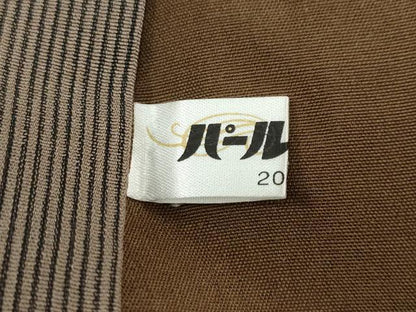 平和屋着物●ジャパンオートクチュール　渡辺雪三郎　男性　江戸小紋　お召地　万筋　媚茶色×黒色　正絹　逸品　DABB0494ud