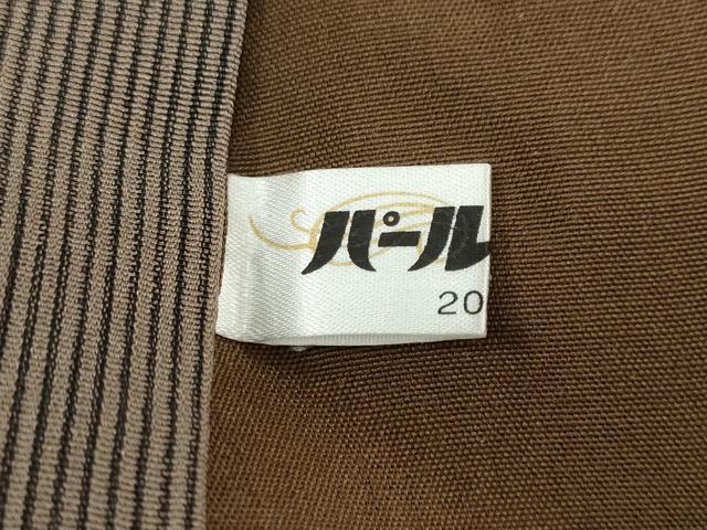 平和屋着物●ジャパンオートクチュール　渡辺雪三郎　男性　江戸小紋　お召地　万筋　媚茶色×黒色　正絹　逸品　DABB0494ud