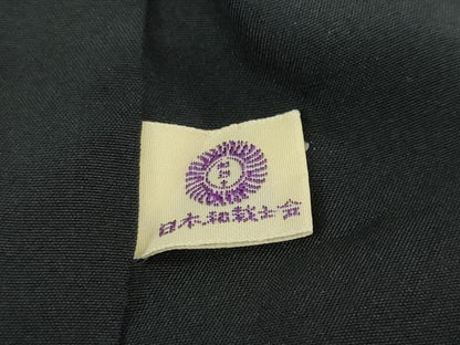 平和屋着物●本塩沢 110亀甲 格子文 黒地 正絹 逸品 DABB0499ud