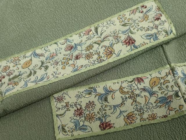 平和屋着物●洗える最高級着物 ＜英＞はなぶさ謹製 訪問着 横段更紗草花文 洗える着物 DABB0504ud