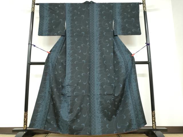 平和屋着物●洗える最高級着物 ＜英＞はなぶさ謹製 小紋 唐草間道 洗える着物 DABB0509ud