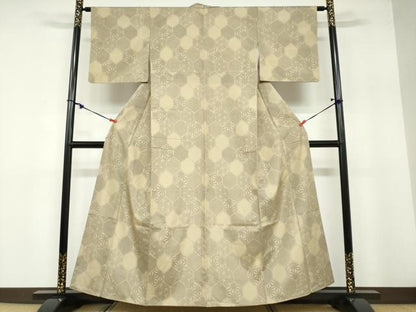 平和屋着物●洗える最高級着物 ＜英＞はなぶさ謹製 小紋 麻の葉亀甲文 洗える着物 DABB0510ud