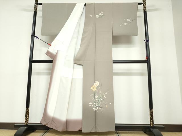 平和屋着物●本加賀友禅作家 清藤 宏 訪問着 草花文 暈し染め 正絹 逸品 DABB0514ud
