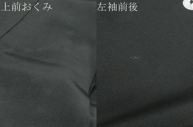 平和屋着物●十日町友禅作家 阿部佳雪 黒留袖 流水草花風景文 正絹 逸品 DABB0524ud