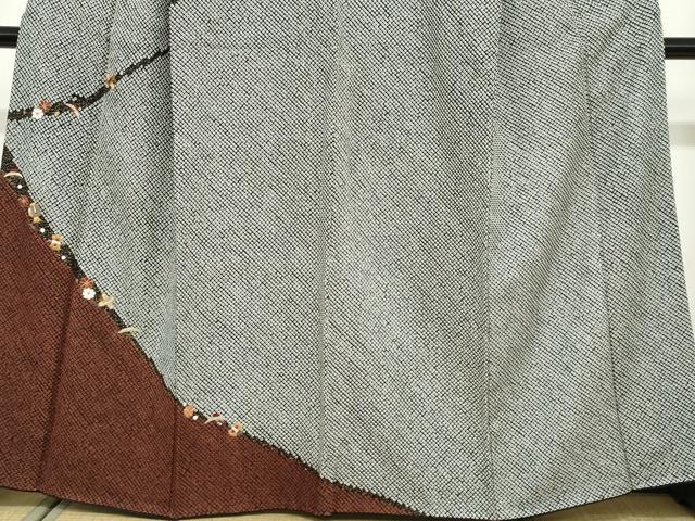 平和屋着物●訪問着 総絞り 駒刺繍 宝尽くし草花文 黒地 金彩 正絹 逸品 DABB0526ud