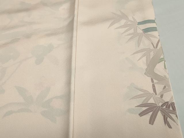 平和屋着物●訪問着　友禅　作家物　流水花鳥文　正絹　逸品　DABB0537ud