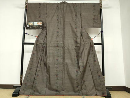平和屋着物●本場大島紬 古代染色純泥染 9マルキ 草花間道 証紙付き 盛 正男作 正絹 逸品 未使用 DABB0538ud