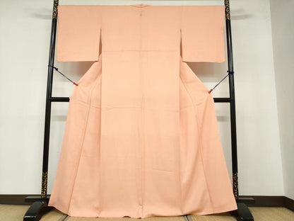 平和屋着物●上質な色無地 霞地紋 宍色 正絹 逸品 DABB0546ud