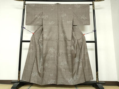 平和屋着物●本場大島紬 9マルキ 草花文 正絹 逸品 DABB0550ud