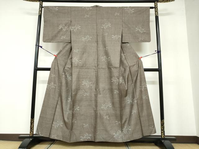平和屋着物●本場大島紬 9マルキ 草花文 正絹 逸品 DABB0550ud