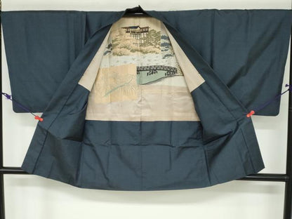 平和屋着物●男性 本場大島紬 アンサンブル 100亀甲 総詰め 正絹 逸品 DABB0551ud