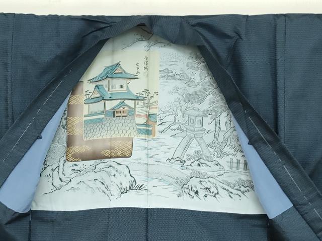 平和屋着物●男性 本場大島紬 アンサンブル 長羽織 100亀甲 総詰め 正絹 逸品 未使用 DABB0553ud