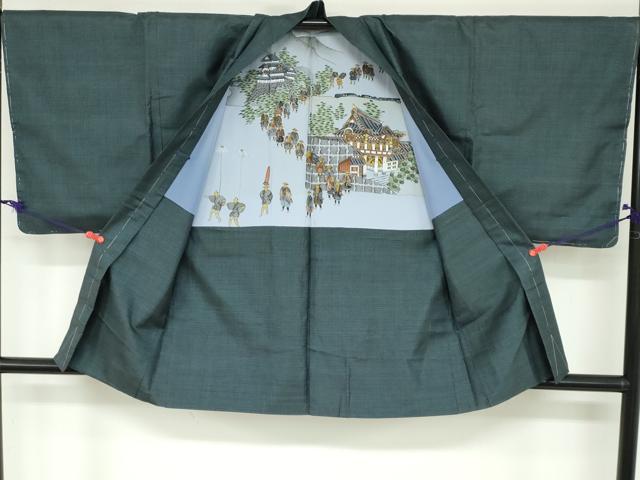 平和屋着物●男性 本場大島紬 アンサンブル 長襦袢（無双仕立て）セット 100亀甲 総詰め 正絹 逸品 未使用 DABB0554ud