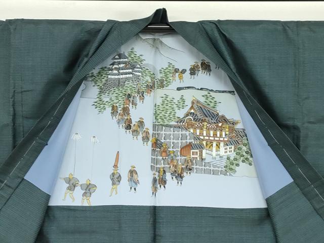 平和屋着物●男性 本場大島紬 アンサンブル 長襦袢（無双仕立て）セット 100亀甲 総詰め 正絹 逸品 未使用 DABB0554ud