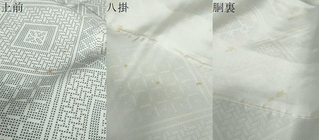 平和屋着物●本場大島紬 白大島 7マルキ 草花菱文 正絹 逸品 DABB0556ud
