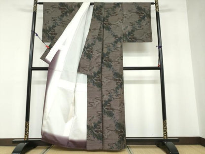 平和屋着物●本場大島紬 風景文 正絹 逸品 DABB0557ud
