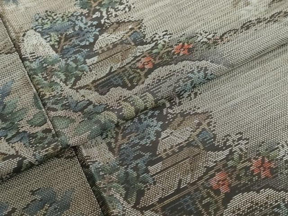 平和屋着物●本場大島紬 風景文 正絹 逸品 DABB0557ud
