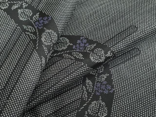 平和屋着物●本場大島紬 9マルキ 葡萄蔦の葉文 正絹 逸品 DABB0565ud