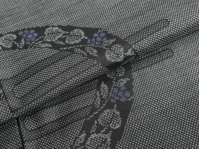 平和屋着物●本場大島紬 9マルキ 葡萄蔦の葉文 正絹 逸品 DABB0565ud