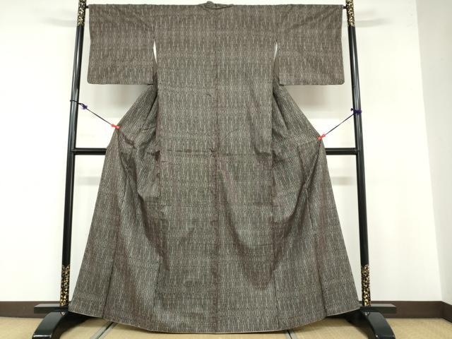 平和屋着物●本場大島紬 7マルキ 抽象文様 正絹 逸品 DABB0566ud