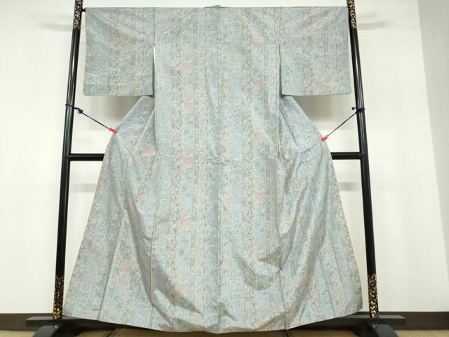 平和屋着物●本場大島紬 7マルキ 草花間道 正絹 逸品 DABB0567ud