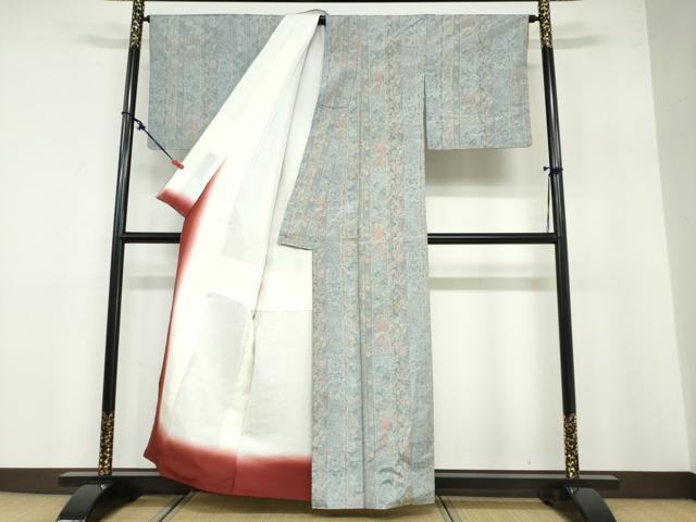 平和屋着物●本場大島紬 7マルキ 草花間道 正絹 逸品 DABB0567ud