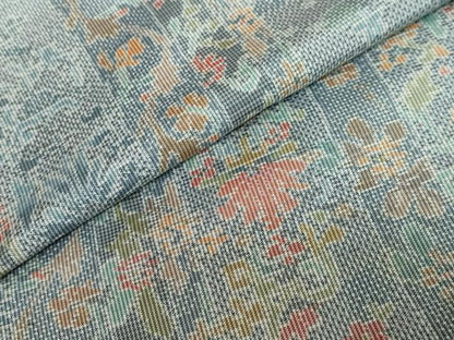 平和屋着物●本場大島紬 7マルキ 草花間道 正絹 逸品 DABB0567ud