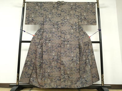平和屋着物●本場大島紬 7マルキ 風景草花文 鈴乃屋扱い 正絹 逸品 DABB0570ud