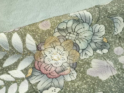 平和屋着物●訪問着 絞り 辻が花 暈し染め 金彩 正絹 逸品 DABB0576ud