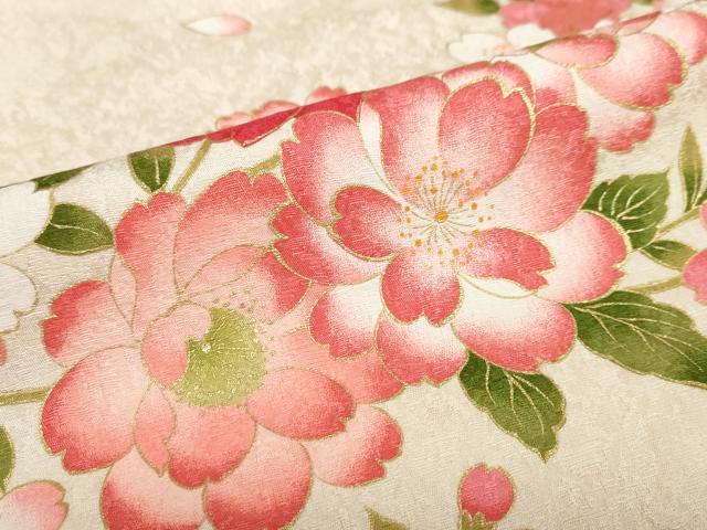 平和屋着物●豪華振袖 刺繍 草花文 暈し染め 金彩 正絹 逸品 DABB0583ud