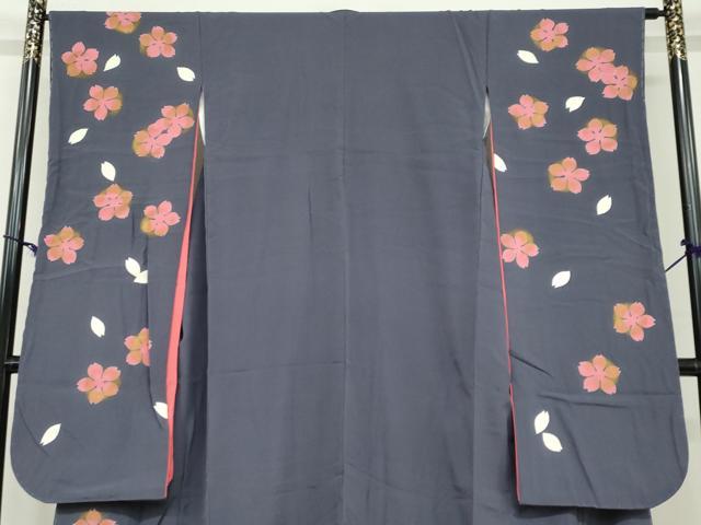 平和屋着物●世界的人形師 辻村寿三郎 ジュサブロー 振袖 舞花文 金彩 正絹 逸品 未使用 DABB0594ud