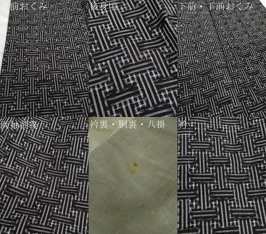 平和屋着物●久留米絣 袷 秋名バラ柄 綿 逸品 DABB0605ud