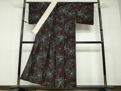 平和屋着物●久留米絣　乱菊　綿　逸品　DABB0614ud