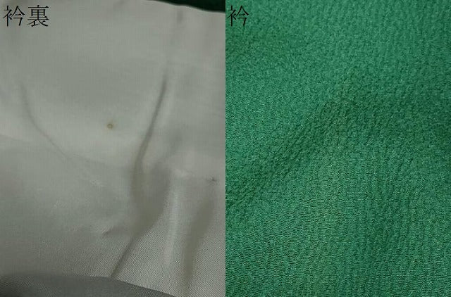 平和屋着物●上質な色無地 深緑色 正絹 逸品 DABB0619ud