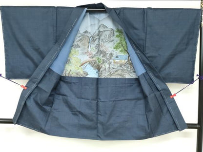 平和屋着物●男性 本場大島紬 アンサンブル 100亀甲 総詰め 正絹 逸品 未使用 DABB0625ud