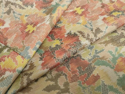 平和屋着物●本場大島紬 7マルキ 総絣 草花文 正絹 逸品 未使用 DABB0630ud
