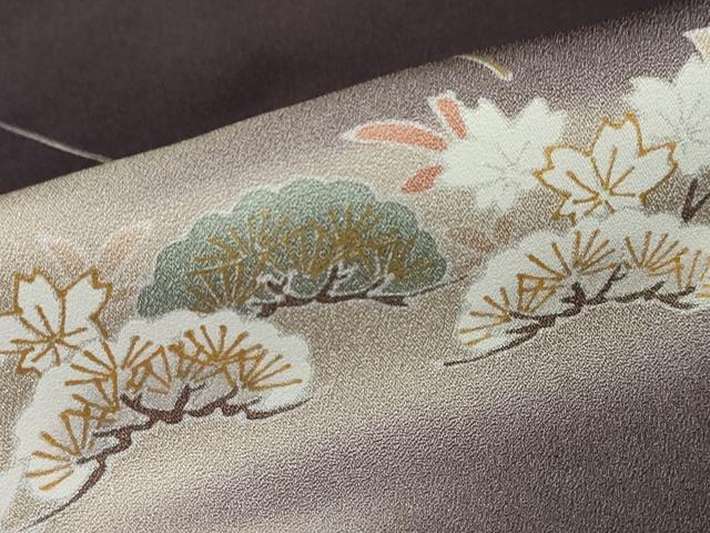 平和屋着物●訪問着 流水草花籬文 暈し染め 金彩 正絹 逸品 DABB0634ud