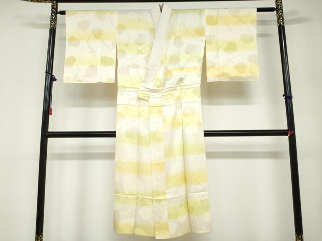 平和屋着物●長襦袢 無双仕立て 蔦の葉地紋 暈し染め 正絹 逸品 DABB0650ud