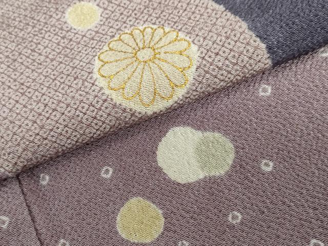 平和屋着物●訪問着 地紙鹿の子草花文 金彩 鬼しぼ縮緬 正絹 逸品 DABB0651ud