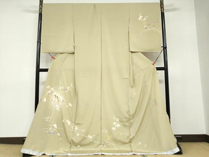 平和屋着物●京加賀友禅 百貫石峰 訪問着 草花文 蛍暈し 仮絵羽 正絹 逸品 未使用 DABB0653ud