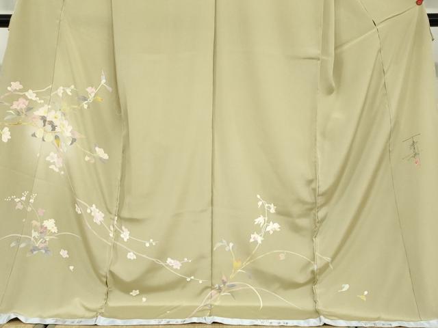 平和屋着物●京加賀友禅 百貫石峰 訪問着 草花文 蛍暈し 仮絵羽 正絹 逸品 未使用 DABB0653ud