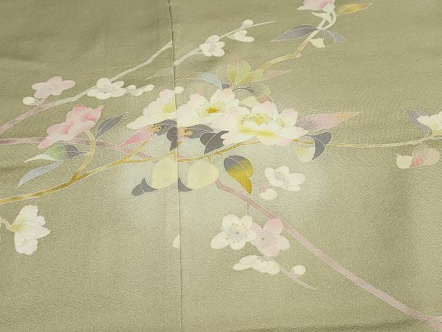 平和屋着物●京加賀友禅 百貫石峰 訪問着 草花文 蛍暈し 仮絵羽 正絹 逸品 未使用 DABB0653ud