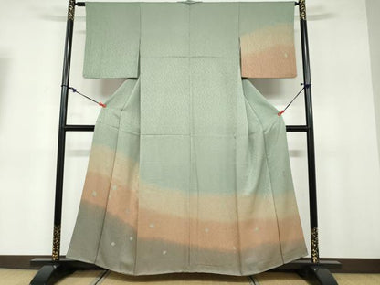 平和屋着物●訪問着 作家物 絞り 花霞文 暈し染め 金彩 正絹 逸品 DABB0655ud